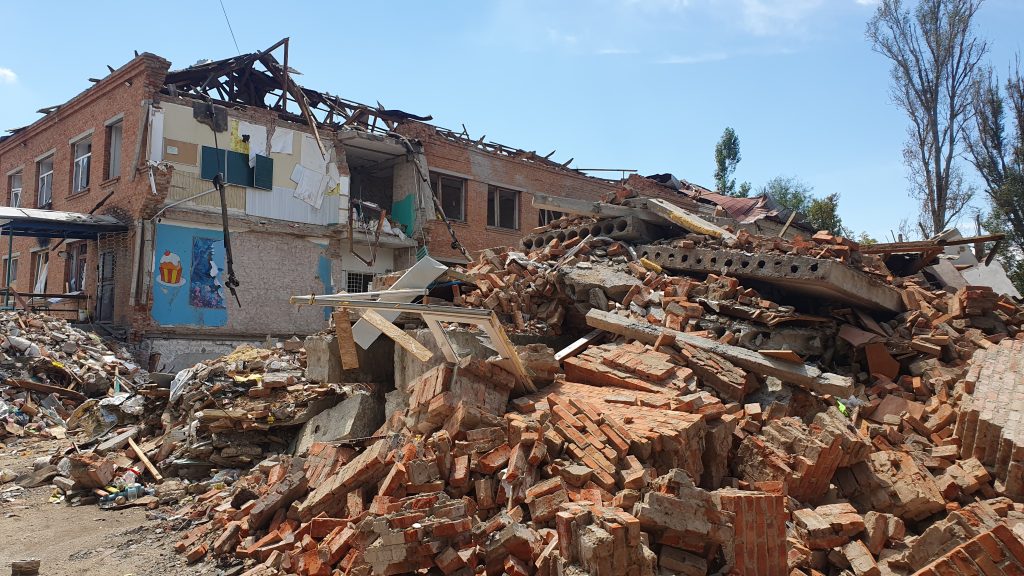 Destruction of civilian buildings in Bakhmut