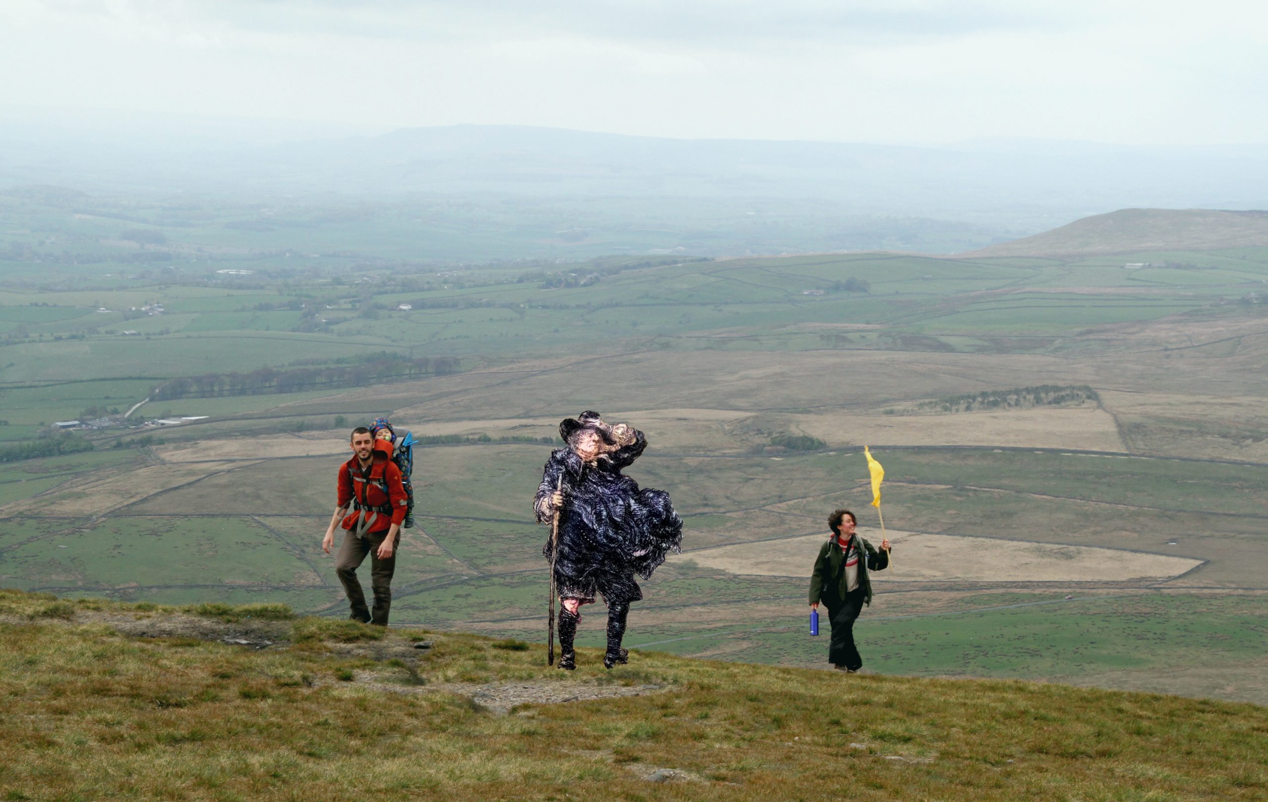 Anti fracking family on Pendle Hill