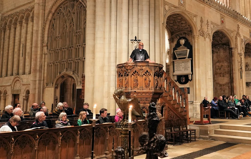 CTE General Secretary Bishop Mike Royal delivers the sermon at the Covenant signing