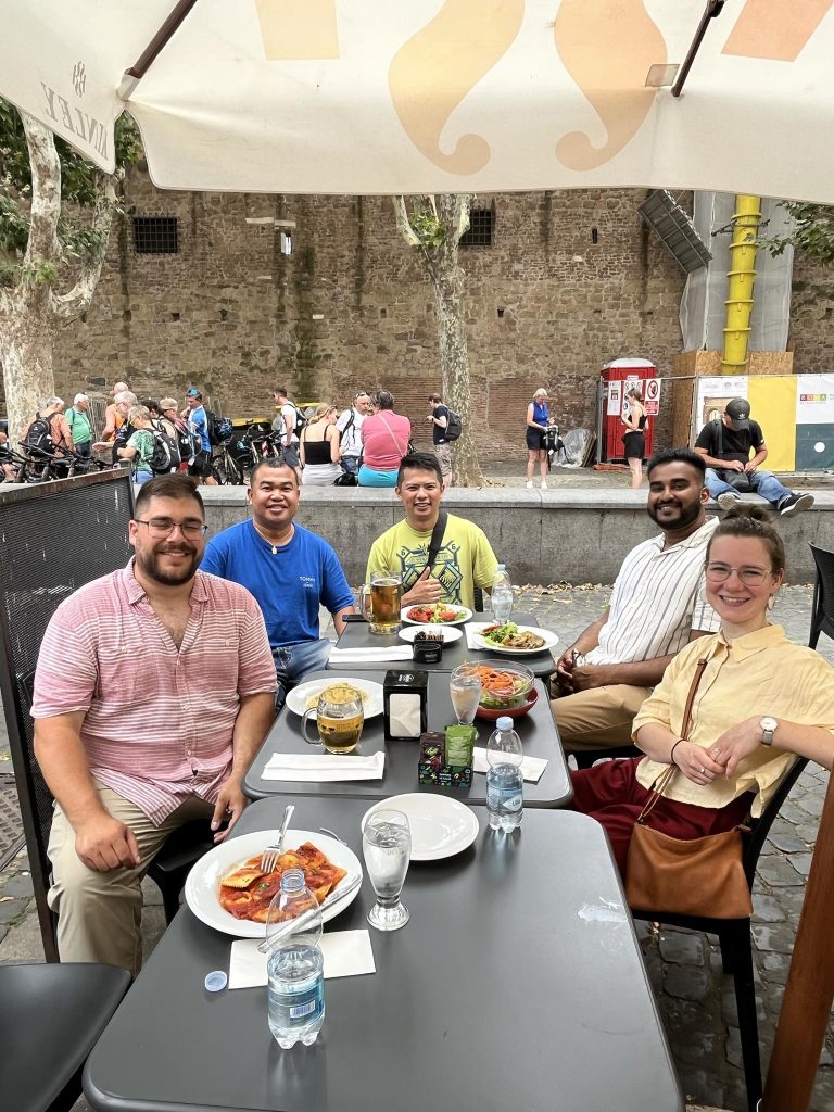 An ecumenical lunch with summer school colleagues 