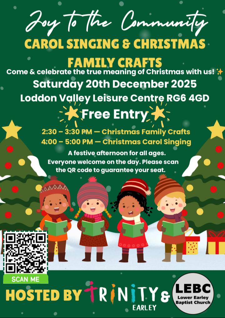 Trinity church, Earley Christmas Events poster in English