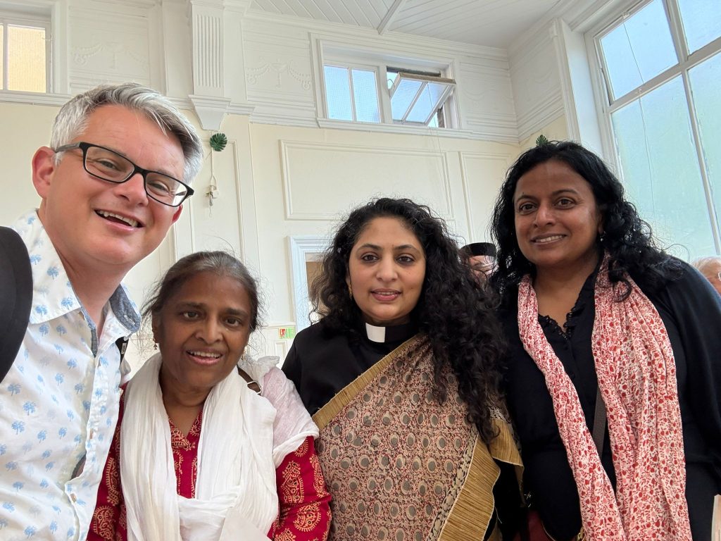 Rev Dr Ben Aldous, Dr Elizabeth Joy, Rev Rebecca Daniel and Amudha Poongavanam