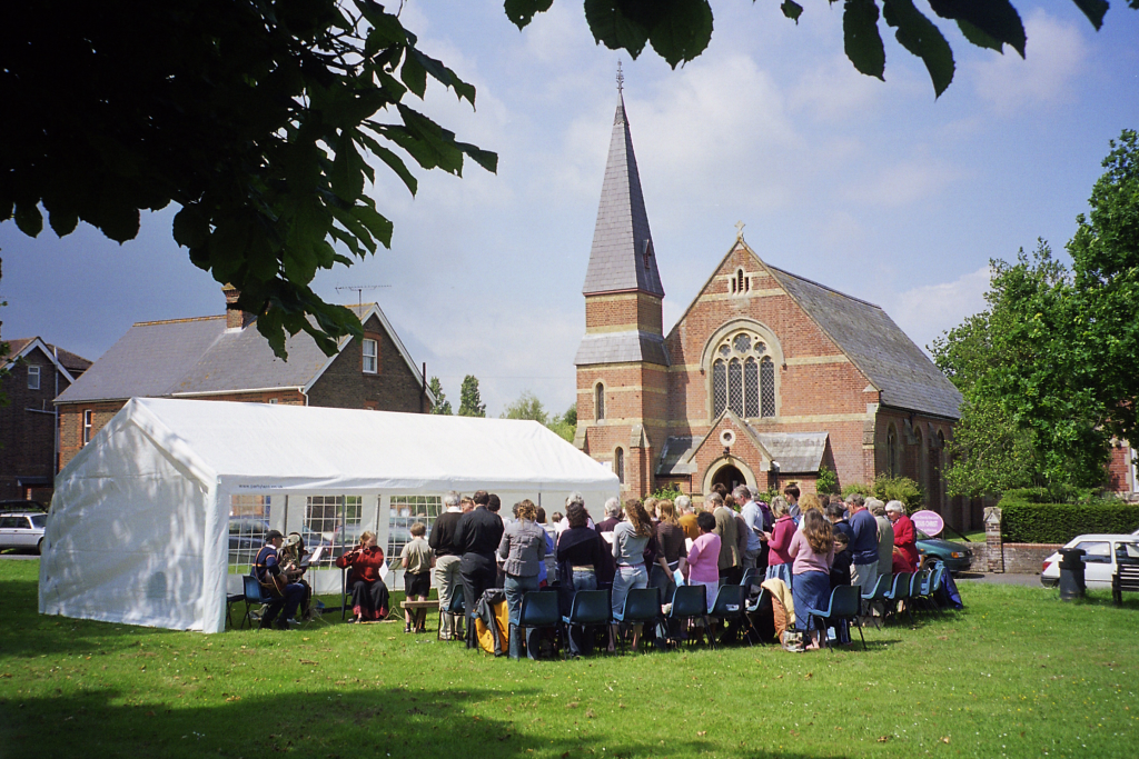 An outdoor service for Environment Sunday at St John's URC, Marshgreen