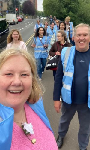 Yvonne Campbell and the Tyndale walkers